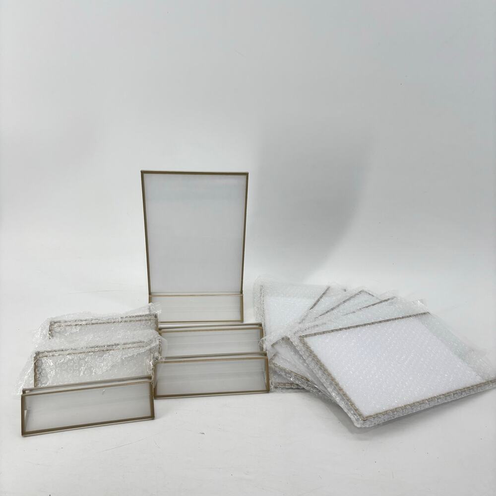 Display Acrylic 5x7 Sign Holder Lot of 6 Gold Trim Pictures Wedding - Picture 13 of 13